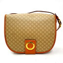 【中古】セリーヌ CELINE ヴィンテージ マカダム柄 サークルロゴ 金具 ショルダーバッグ BEIGE(ベージュ) レディース 【ベクトル 古着】 240202