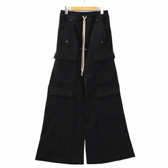 【中古】リックオウエンス Rick Owens 2023AW LUXOR期 CARGO BELAS PANTS カーゴ ベラ ワイド パンツ 46 BLACK(ブラック) メンズ 【ベクトル 古着】 240215