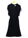 yÁz}NSE` Mame Kurogouchi Embroidery Cuffs V-Neck Dress GuC_[ JtX VlbN hX s[X 1(S) BLACK(ubN) fB[X yxNg Òz 240222