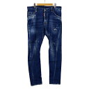 【中古】ディースクエアード DSQUARED2 Classic Kenny Jean クラシックケニー ダメージ ウォッシュ加工 ストレッチ デニムパンツ 48(M) INDIGO(インディゴ) メンズ 【ベクトル 古着】 240407