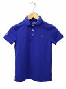 【中古】ポロ ラルフローレン POLO RALPH LAUREN ロゴ刺繍 半袖 ハーフボタンアップ ポロシャツ 130(7) BLUE ブルー 322861450008 キッズ 【ベクトル 古着】 240426