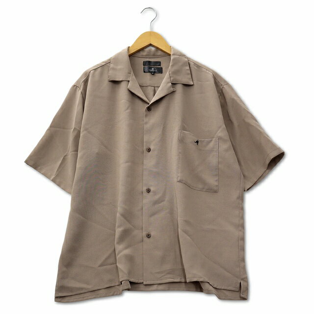 【中古】MONO-MART 胸ポケット 付き オープンカラー シャツ L ベージュ メンズ 【ベクトル 古着】 240501