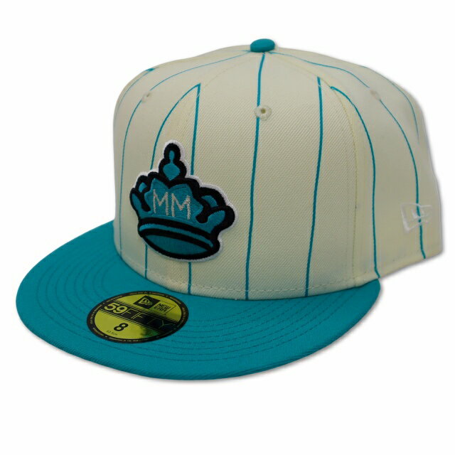 【中古】ニューエラ NEW ERA 59FIFTY Retro City マイアミ・マーリンズ ピンストライプ ベースボールキャップ 野球帽 帽子 8(63.5cm) メンズ 【ベクトル 古着】 240510