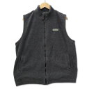 【中古】NATURAL GEAR ナチュラル ギア タオル地 ワンポイントロゴ ジップアップベスト L グレー 【ベクトル 古着】 250104