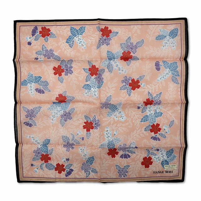 【中古】未使用品 ハナエモリ HANAE MORI コットン 和柄 プリント ハンカチ ピンク レディース 【ベクトル 古着】 250205