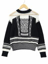 【中古】マメクロゴウチ Mame Kurogouchi Mixed Knitted Fabric Pullover クルーネック ミックス ファブリック ニット セーター プルオーバー 1 BLACK/WHITE(ブラック/ホワイト) 春夏 レディース 【ベクトル 古着】 250207