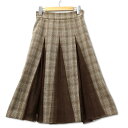 【中古】ジルスチュアート JILL STUART ゴムウエスト グレンチェック チュールレイヤード プリーツスカート M ベージュ レディース 【ベクトル 古着】 250217(4)