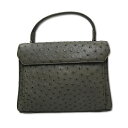 【中古】JRA オーストリッチ トップハンドル ハンドバッグ グレー レディース 【ベクトル 古着】 250219