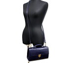 【中古】LUCIE SAINT-CLAIR 2Way レザー ショルダーバッグ ハンドバッグ ネイビー レディース 【ベクトル 古着】 250219