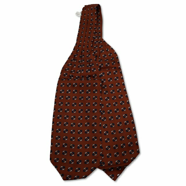 【中古】Davy Byrnes 総柄 スカーフ生地 ネクタイ ブラウン メンズ 【ベクトル 古着】 250227