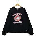【中古】ラッセル RUSSELL ATHLETIC ロゴプリント クルーネック 裏起毛 スウェット トレーナー M BLACK ブラック メンズ 【ベクトル 古着】 250227