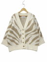 【中古】MILKMILKMILK BAR Vネック ジャガード ニット カーディガン IVORY/BEIGE(アイボリー/ベージュ) 秋冬 レディース 【ベクトル 古着】 250306