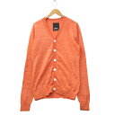 【中古】デンハム DENHAM Vネック 長袖 ボタンアップ ネップ ニット カーディガン S ORANGE オレンジ 01-14-02-53-004 メンズ ...