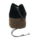 【中古】MOONBAT ムーンバット faux fur フォックスファー 巾着 バッグ BLACK/BROWN(ブラック/ブラウン) 秋冬 レディース 【ベクト...