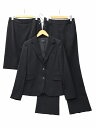 【中古】パシオーネ PASSIONE テーラードジャケット × ストレートパンツ × スカート スーツ セットアップ 3点セット 38 BLACK(ブラック) ...