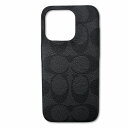 【中古】コーチ COACH CU880 iPhone 15 PRO ケース・シグネチャー キャンバス CHARCOAL(チャコール) メンズ レディース 【ベク...