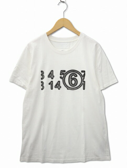 【中古】エムエムシックス メゾンマルジェラ MM6 Maison Margiela クルーネック プリント 半袖 オーバーサイズ Tシャツ カットソー L(W) M(M) WHITE(ホワイト) メンズ レディース 【ベクトル 古着】 250418のサムネイル