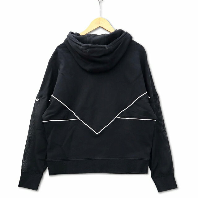 【中古】アディダスオリジナルス adidas originals IC5380 トレフォイル フレンチテリー ロゴ刺繍 スウェット プルパーカー ブラック M レディース 【ベクトル 古着】 250418