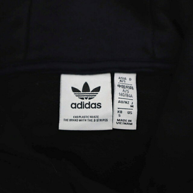 【中古】アディダスオリジナルス adidas originals IC5380 トレフォイル フレンチテリー ロゴ刺繍 スウェット プルパーカー ブラック M レディース 【ベクトル 古着】 250418