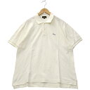 【中古】ボブソン BOBSON ロゴ刺繍 半袖 ハーフボタン コットン ポロシャツ XL WHITE ホワイト BHK-015 メンズ 【ベクトル 古着】 250420