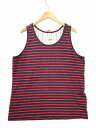 【中古】ヴォー VOO コットン ノースリーブ ボーダー カットソー タンクトップ RED/NAVY(レッド/ネイビー) 春夏 メンズ レディース 【ベクトル 古着】 250502