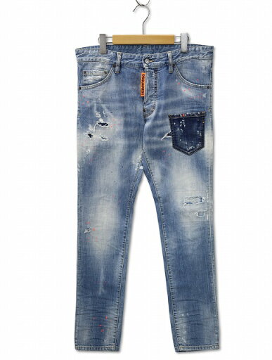 【中古】ディースクエアード DSQUARED2 Cool Guy Jean クールガイ ダメージ リペア加工 テーパード デニムパンツ 48(M) INDIGO(インディゴ) メンズ 【ベクトル 古着】 250504 【中古】ディースクエアード DSQUARED2 Cool Guy Jean クールガイ ダメージ リペア加工 テーパード デニムパンツ 48(M) INDIGO(インディゴ) メンズ 【ベクトル 古着】 250504