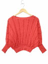 【中古】グレースコンチネンタル GRACE CONTINENTAL フリル ライン ニット トップ セーター 36 RED(レッド) 春秋 レディース 【ベクトル 古着】 250623