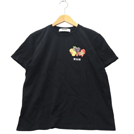 【中古】エムエスジーエム MSGM プリント 半袖 クルーネック コットン Tシャツ S BLACK ブラック 2641MDM173 レディース 【ベクトル 古着】 250628 【中古】エムエスジーエム MSGM プリント 半袖 クルーネック コットン Tシャツ S BLACK ブラック 2641MDM173 レディース 【ベクトル 古着】 250628