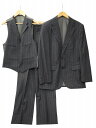 【中古】バーバリー ロンドン BURBERRY LONDON ウール×カシミヤ ストライプ ジャケット パンツ ジレ 3ピース セットアップ AB6 GRAY(グレー) 秋冬 メンズ 【ベクトル 古着】 250722(4)