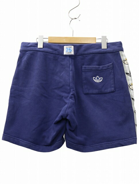 【中古】アディダスオリジナルス adidas originals × NIGO ニゴ 25 Logo Short ニゴー ロゴ ショーツ スウェット ショートパンツ M NAVY ネイビー S24523 メンズ 【ベクトル 古着】 250726