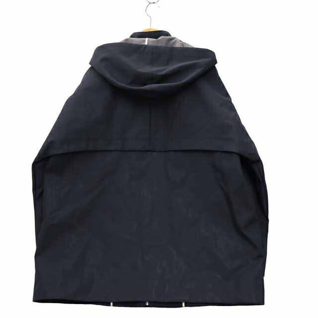【中古】2023AW OVERCOAT オーバーコート CAPE SHOULDER ZIP BLOUSON WITH HOOD IN BONDED ケープショルダー ジップ ボンデッド フード ブルゾン コート 2 NAVY ネイビー F23J018-KMBP メンズ 【ベクトル 古着】 250727