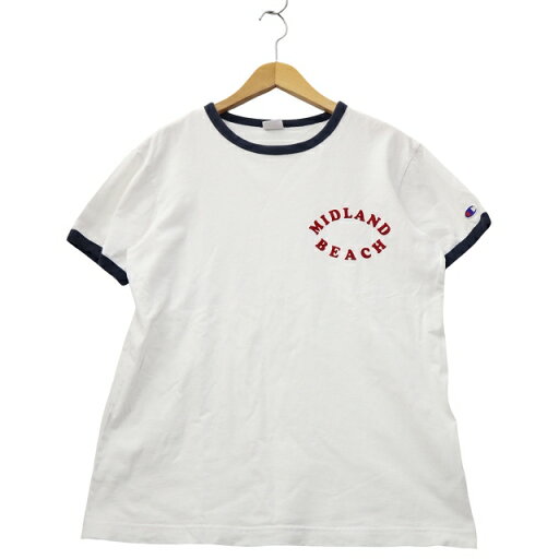【中古】チャンピオン CHAMPION クルーネック 半袖 フロッキープリント コットン リンガーTシャツ M WHITE ホワイト C3-R327 メンズ 【ベクトル 古着】 250801 【中古】チャンピオン CHAMPION クルーネック 半袖 フロッキープリント コットン リンガーTシャツ M WHITE ホワイト C3-R327 メンズ 【ベクトル 古着】 250801