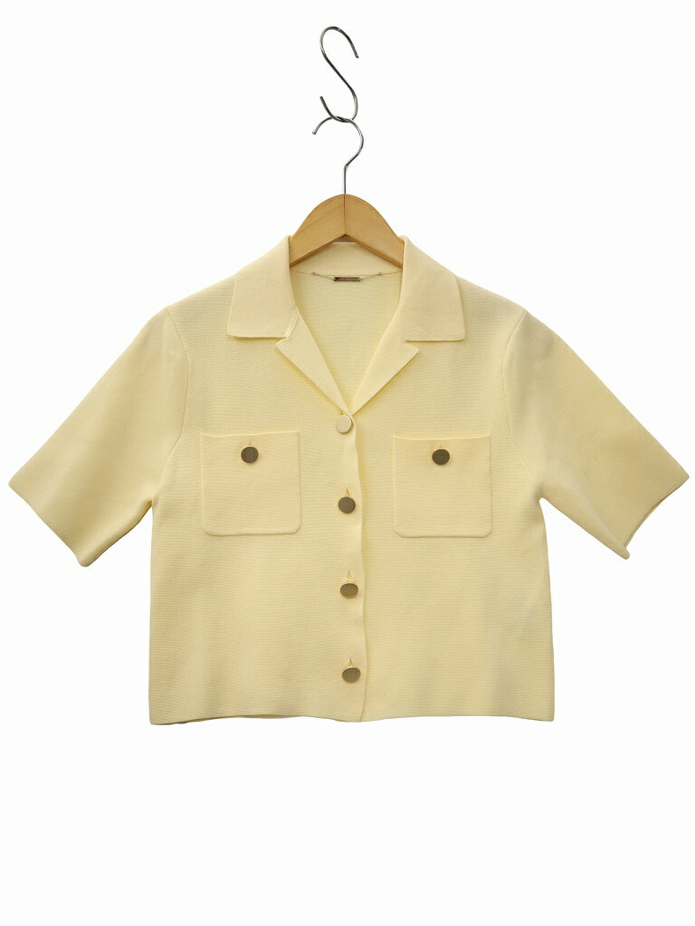 【中古】フレイアイディー FRAY I.D オープンカラー ミラノリブ ニット ジャケット ONESIZE YELLOW(イ..