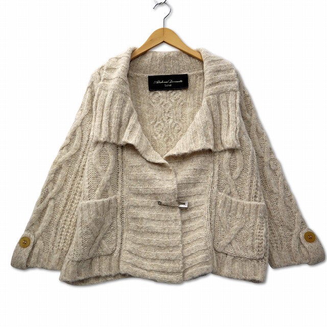 【中古】アバハウス ドゥヴィネット リュクス abahouse devinette Luxe アルパカ コットン ブレンド ふんわり ニット ジャケット カーディガン ベージュ レディース 【ベクトル 古着】 251112