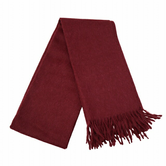 【中古】イノウエブラザーズ THE INOUE BROTHERS フリンジ アルパカ マフラー BURGUNDY バーガンディ ..