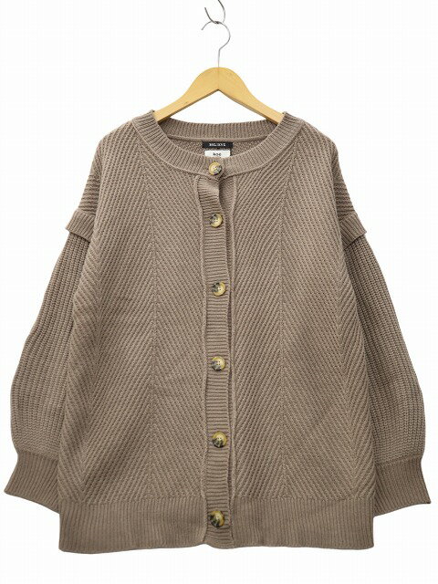 【中古】未使用品 ビリーヴ BELIEVE × KOE コエ バスキー アクリル クルーネック カーディガン F MOCHA..