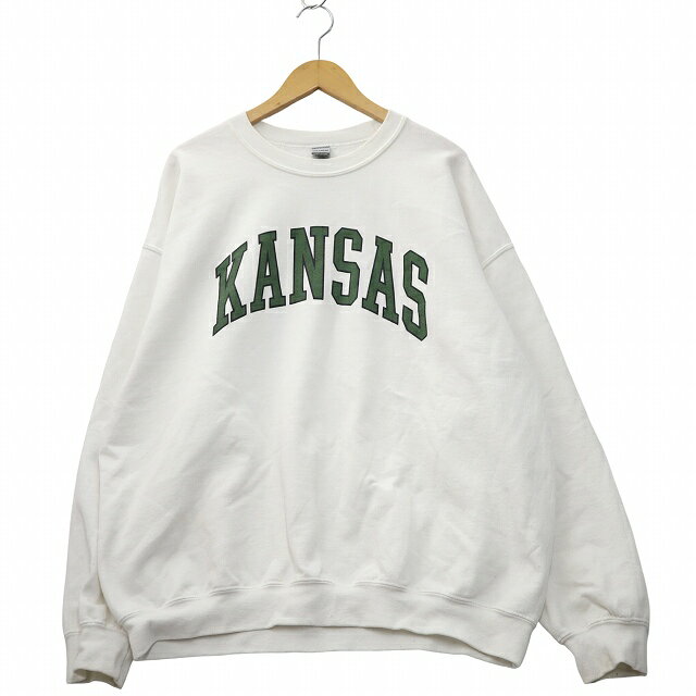 Rakuten - 【中古】00s GILDAN ギルダン ヴィンテージ カレッジロゴ クルーネック スウェット トレーナー XL WHITE ホワイト メンズ 【ベクトル 古着】 260202