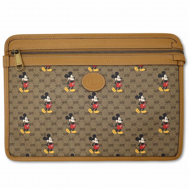 Rakuten - 【中古】GUCCI×Disney グッチ×ディズニー 602552 ミッキーマウス プリント ミニGGスプリーム クラッチバッグ メンズ レディース 【ベクトル 古着】 260413
