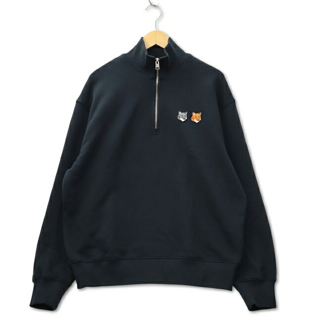 樂天商城 - 【中古】メゾンキツネ MAISON KITSUNE ダブル フォックスヘッド ハーフジップ コンフォート スウェットシャツ M BLACK ブラック OM211CFKM0321 メンズ 【ベクトル 古着】 260413