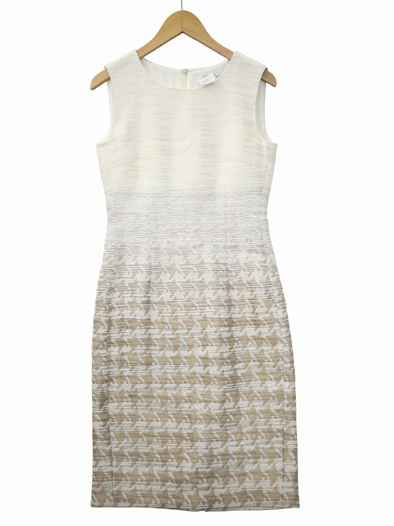 Rakuten - 【中古】マックスマーラ MAX MARA ノースリーブ 総柄 膝丈 ワンピース 38(M) WHITE/BEIGE(ホワイト/ベージュ) 春夏 レディース 【ベクトル 古着】 260430
