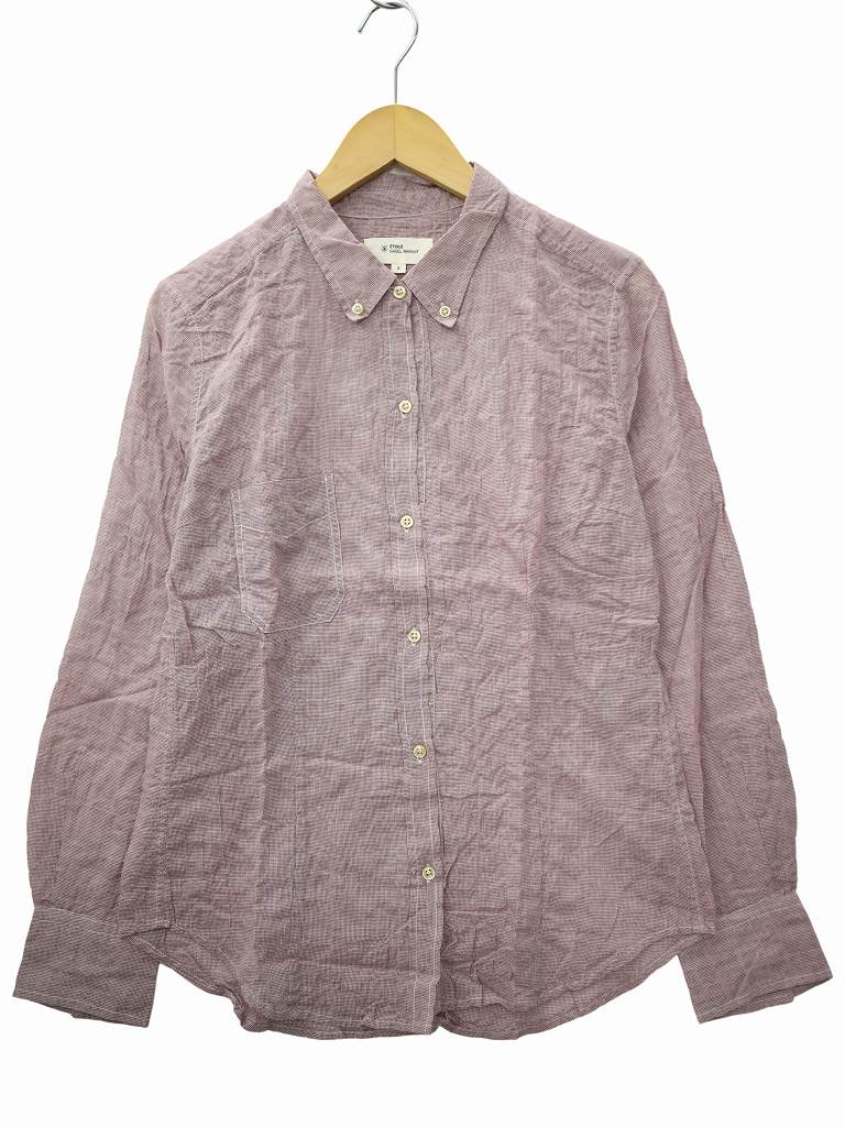 イザベル マラン エトワール ISABEL MARANT ETOILE コットン マイクロチェック ボタンダウン 長袖 シャツ 2(M) REDBROWN(レッドブラウン) 春秋 レディース  260430