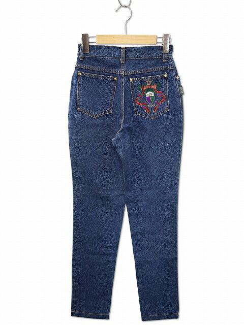 Rakuten - 【中古】TRUSSARDI JEANS トラサルディ ジーンズ ヴィンテージ エンブロイダリー刺繍 テーパード デニムパンツ 40 INDIGO(インディゴ) レディース 【ベクトル 古着】 260607