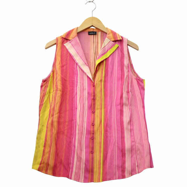 Rakuten - 【中古】アクリス AKRIS ノースリーブ マルチストライプ シャツ US10(XL) マルチカラー レディース 【ベクトル 古着】 260607