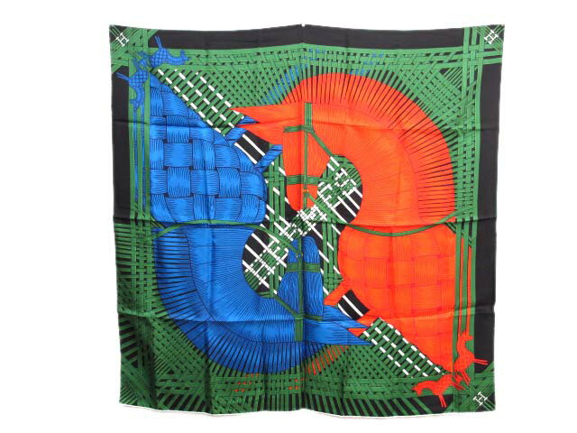 【中古】エルメス HERMES 003021S カレ90 MASAN&MASAN シルク スカーフ レディース 【ベクトル 古着】 250118
