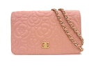 【中古】シャネル CHANEL キャビアスキン カメリア エンボス チェーンウォレット 財布 ショルダーバッグ レディース 【ベクトル 古着】 250430