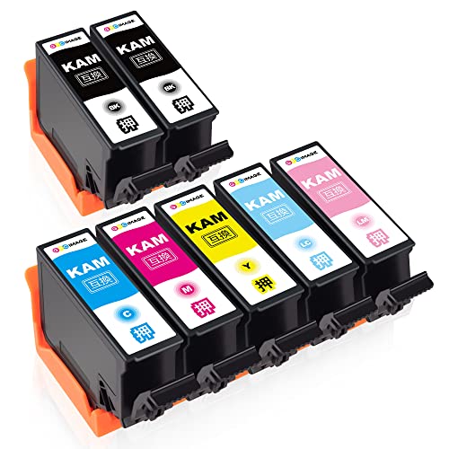 GPC Image KAM-6CL-L 6色パック+ KAM-BK-L (計7本) 増量タイプ エプソン 用 インクカートリッジ カメ Epson 用 KAM-6CL KAM-BK 互換インク EP-884A EP-883A EP-882A EP-881A 対応の KAM カメ インク 残量表示機能 個包装