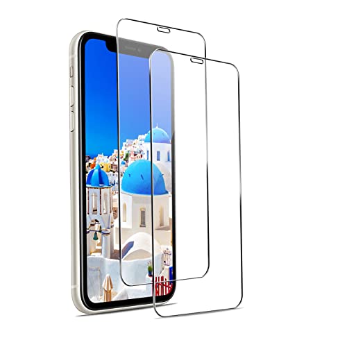 JMDNTQ iPhone11 用 ガラスフィルム iPhone XR 強化ガラス2枚セット硬度9H 耐衝撃 飛散防止 浮かない 高透過率 自動吸着 秒で貼り付け 気泡/指紋防止 3Dタッチ対応 ケースに干渉しない アイフォン 11/ XR 保護 6.1インチ