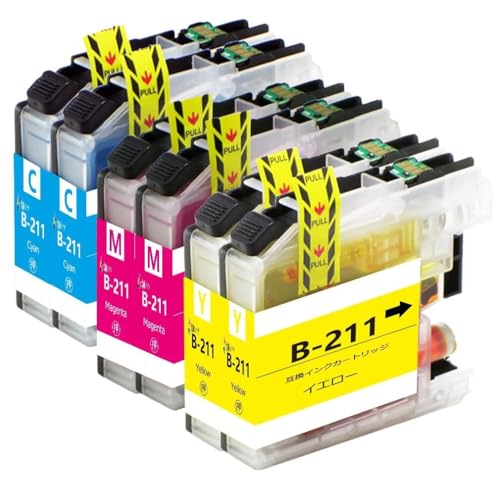 brother インクカートリッジ ブラザー LC211互換プリンターインクLC211-4PK 6本セット LC211C LC211M LC211Y各2個 大容量タイプ 残量表示可能icチップ付 大阪インク