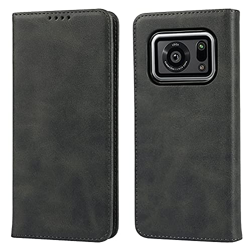 Hamany AQUOS R6 ケース 手帳型 アクオス r6 ケース 耐衝撃 耐久性 耐摩擦 docomo SH-51B スマホケース SH-M22 Sharp シャープ A101SH カード収納 レザー-紳士黒のサムネイル