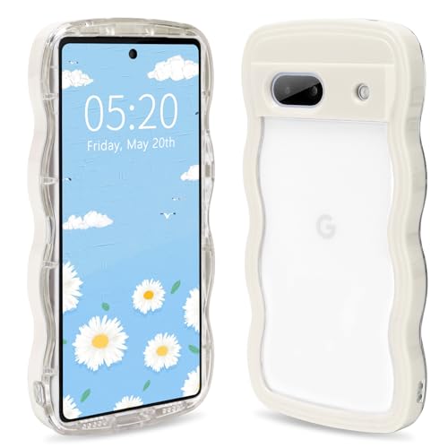 NewnugdsGoogle Pixel8A ケース グーグルピクセル8a ケース 韓国 おしゃれ シンプル 波状エッジ 透明 2in1 pixel 8A ケース 創意 個性 超軽量 可愛い 女子向け Pixel8A スマホケース 指紋防止 擦り傷防止 全面保護 ピクセル8a ケース 耐衝撃